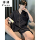 Yingtang Pyjamas Herren Sommer Dünne Ice Seide Kurzärärmische Teenager können Männer für Männer 2025 New Home Clothing Set 12532 [Yunduo Cotton Crepe] M tragen (empfohlene Größe beträgt ca. 165, Gewicht beträgt 90-11, 90-11