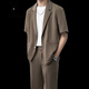 Playboy (PLAYBOY) ice silk drooping suit set for men's summer thin short-sleeved jacket light-climate casual suit single GM black W53 suit + black C58 trousers S