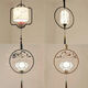 
Pupan modern new Chinese restaurant lamp aisle Zen balcony bar small chandeliers iron art simple three head khaki 15865