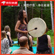 Terre chaman tambour dieu batteur coup de pied tambour gros tambour chaman tambour ceinture de chèvre cheveux asmr sons guérison percussion instrument épaule arrière sac à main [noir] 40cm tambour
