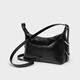 CHARLES&KEITH25夏季新品复古油蜡皮单肩斜挎腋下包CK2-20782621 Noir黑色 S
