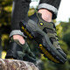 Nuevos zapatos para hombres al aire libre de verano zapatos de senderismo transpirables y sin deslizamiento para acampar zapatos de senderismo fuera de carretera zapatos deportivos casuales 12102 verde militar 40