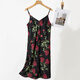 
Da Vinci password pajamas for women 2025 summer new imitation silk jacquard sling nightgown with chest pad home clothes birthday gift box Black gold rose L (100-120Jin [Jin equals 0.5 kg])