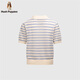 Hush Puppies【简约清新】暇步士女装2025夏季轻薄透气清新感线织短袖polo 海蓝色 M