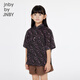 Jnby by JNBY Jiangnan Buyi children's short-sleeved shirt H-shaped cotton printed poplin loose summer boys and girls 1P6211570 090/black colorful mixed color 160 cm