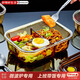 
Lock Lock Glass Lunch Box Microwave Heating Special Bowl Office Worker Bunbox Lunch Box Fruit Sealed Separation Fresh Preservation Box (Best Selling Set) Long San Dividing 1050ml + 480ml round