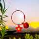 Candy color spray paint creative wire ring rope small flower bell keychain small fresh diy handmade hanging accessories random 1 wire ring + 22mm bell + small flower