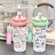 Haowangde Xiaoba Peripheral Water Cup Lebete Jiyikawa Water Cup Sommer Transparent Cup Outdoor Tragbarer Hochwerte-Strohhalm BXAO14110 Xiaoji Cooler Sommer [500 ml Weiß]