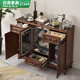 Yunmao Wasserspender Tea Bar Machine Haus Vollautomatischer Smart Tea Cabinet mit Desinfektion 2023 neues massives Holzlicht Luxus integrierter Schrank warm 6626 Walnussfarbe Desinfektion Desinfektion