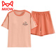 
Catman (MiiOW) pajamas for women pure cotton summer short-sleeved shorts pullover thin style for wear comfort and casual home clothing suit Z9855 main picture model M [recommended to wear 80-100 Jin [Jin equals 0.5 kg]]
