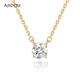 Ajidou Ajidou Halskette, chinesisches Valentinstagsgeschenk, modische und einfache leuchtende Zirkonia -Anhängerkette, Sende an eine Freundin, geben Sie an Frau, Golden 39 cm 1 Stück