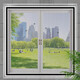 Customized window anti-mosquito screens, self-installed door curtains and window screens, household self-adhesive punch-free inner window sand curtains, gray mesh and black stickers - whole piece, double-thread sewing, custom size, contact customer service first to place an order, do not take photos privately