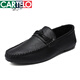 Cartelo Summer Men's Chaussures Mandis 2025 Chaussures en cuir décontractées pour hommes de style coréen Soft Softweight Social Young's Youth Shoes D826 Boutique Black Prix spécial 39 bon marché et bon à porter
