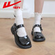 Warrior Warrior Children's Black Small Leather Shoes Girls Princess Shoes 2025 Spring and Summer New Girls Performance Single Shoes Campus Shoes Black|0232 30