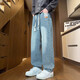 Straight Jeans Men's Spring y Autumn American Retro Pants Retro Casual Hen Men's Devense Adolescente Wave Worth Ley-Leg