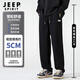 JEEP SPIRIT Jeep pants men's pants autumn casual pants men's loose and comfortable wide-leg pants straight-leg pants men's black XL
