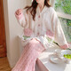 Su Naixue pregnant women's pajamas autumn and winter confinement suits in winter postpartum thickened coral velvet November breastfeeding and feeding home clothes for women Jacquard velvet 9923# pocket bow L [Suggested 90-120Jin [Jin equals 0.5 kg]]