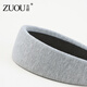 Zuoou gray wide-brimmed hairband knitted ultra-wide and high skull headband hairpin widened and thickened hair hole high-end headwear women's style high-end black