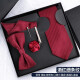 Woodpecker (Tucano) TIPE Masculino Novio de boda Burgundy Black No-Thug Hit Men's Formal BoT Tie Gift Box Resaje Diagonal Blue Diagonal Stripe de 7 piezas Tada de cremallera