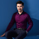 Hongdu Frühling und Herbstbuch mittleren und älteren Männer Langarm T-Shirt Business Casual Revers-Lampel-Herren-T-Shirt Red TM6189-2 One Size 170/88A
