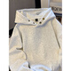 Katuchi cleanfit heavy button hooded sweatshirt for men in spring and autumn trendy American high street jacket loose stiff hoodie white gray XL is too small, it is recommended to take a larger size