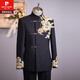 Pierre Cardin Groom Mao Suit 2025 New Men's Wedding Dress Chinese Engagement Suit Suit Men's Slim A Style (Pants Included) S