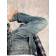 Digada retro jeans men's spring and summer American straight scimitar slightly bulging handsome trendy and versatile casual long trousers DDD-686 retro blue XL