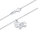 Mengjinyuan Platinum Crushed Ice Unicorn Copper Coin Necklace Chain Pony Zodiac Horse Gift for Girlfriend Weight Approximately 5.55g Chain Length Approximately 45cm