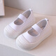 Zi Jiafu small white shoes children's white shoes kindergarten school performance white shoes boys and girls sports games canvas shoes performance shoes D003 white 29 inner length 18.5cm