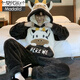 
Modal men's pajamas men's coral velvet winter student cartoon loose winter flannel thickened plush home clothing set *ZS*9904 [Double-sided plush set] M small (75-95Jin [Jin equals 0.5 kg])