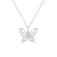 Laishen Psychic Diamond Necklace for Women Platinum Romantic Butterfly Pendant Valentine's Day Gift for Girlfriend Diamond Necklace