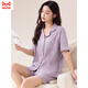 Cat man pyjamas pour femmes en été mince coton pur short à manches courtes courte coton complet simples dames maison d'été 9905 coton pur violet m [recommandé 80-100 Jin [Jin est égal à 0,5 kg]]]