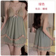 Modal Summer Sweet Mesh Lace Spitze Deep V Plus Brust Pad Sexy Rückenless großer Nachthemd Robe Home Anzug Mode Frauen P3886 Himmelblau (Außengewand + Gürtel) 3xl