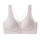 Cat Man (MiiOW) mother underwear women's front open button bra gathered with breasts, beautiful back soft support lace traceless summer thin bra QT8016 lilac L (recommended weight 47kg-56kg)