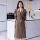 Romon (Romon) Trench Coat pour les femmes avec une veste de blocage de couleur britannique haut de gamme 2025 printemps et automne Nouvelle kaki de style moyen à la mode et polyvalent.