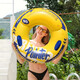 
Thickened double airbag swimming ring with handle for men and women adult safety outdoor swimming underarm swimming ring floating row Yellow double airbag handle swimming ring 100#