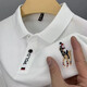 Embroidered POLO shirt for men's summer new cool business casual lapel short-sleeved T-shirt half-sleeved top for men CSF-R42 beige (upgraded high-quality version) XL (recommended 120-135Jin Jin equals within 0.5 kg)