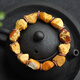 
Pangdonglai quality beeswax original stone bracelet on stone Qinglingtianlan amber beeswax original stone handkerchief multi-color red flower wax S1278 (men's style)