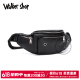 Walker Shop男士胸包真皮男腰包2025年新款休闲单肩斜挎包多功能大容量手机包 黑色