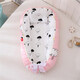 Fully cotton breathable and detachable portable crib mid-bed bionic baby nest baby pillow travel crib grey edge animal (no quilt) HDJ 50*85