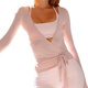 
S.SOFEA2025 spring long-sleeved sweatshirt for women European and American trendy knitted breathable blouse white S