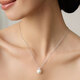 Baise Teaser 11-12mm Freshwater Pearl S925 Silver Fashionable Simple Versatile Pendant Necklace Clavicle Chain S925 Silver/Freshwater Pearl 11-12mm (round)