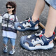 G.DUCK HELLO Little Yellow Duck Boy Baotou Sandals Summer 2025 New Children's Soft Sole Non-Slip Sports Beach Shoes Medium Big Children's Trend ZD-Blue 9922 (Bao Tou) 28 Size 17.5cm in size