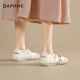 
Daphne retro genius training shoes for women 2025 summer new fashion casual white shoes flat sole breathable shallow mouth versatile women's shoes beige 37