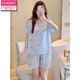 Victoria's style large-size cotton silk suit for women's summer thin shorts shorts cotton silk pajamas can be worn outside home clothes new secret HDX double short-TT5012-women M (80~105Jin[Jin equals 0.5 kg])