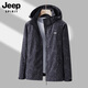 JEEP SPIRIT Jacket Men's 2025 New Autumn and Winter Outdoor Windproof and Waterproof Jacket 6266 Dark Gray Single Layer XL