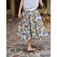 Olrain Ou Ruier printed pleated French holiday skirt women's summer 2025 new oil painting style A-line skirt pattern XL