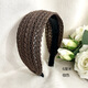 Middle-aged and elderly hairbands to cover white hair, super wide-brimmed women's hairbands to press hair, wash face, non-slip hairpins, fashionable hairbands, black 5 cm