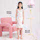 
DEESHA [7A antibacterial skin-soothing cotton] Girls' thin breathable nightgown in spring and summer home dress with white background pink flowers