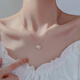 Laomiao 925 Sterling Silber Vierblattklee Halskette für Frauen Schlüsselbeinkette Neue Stil 2025 Nische leichte Luxus-Halskette Vierblätter Klee Pendellanpendel Halskette-Silver Weißer Diamant